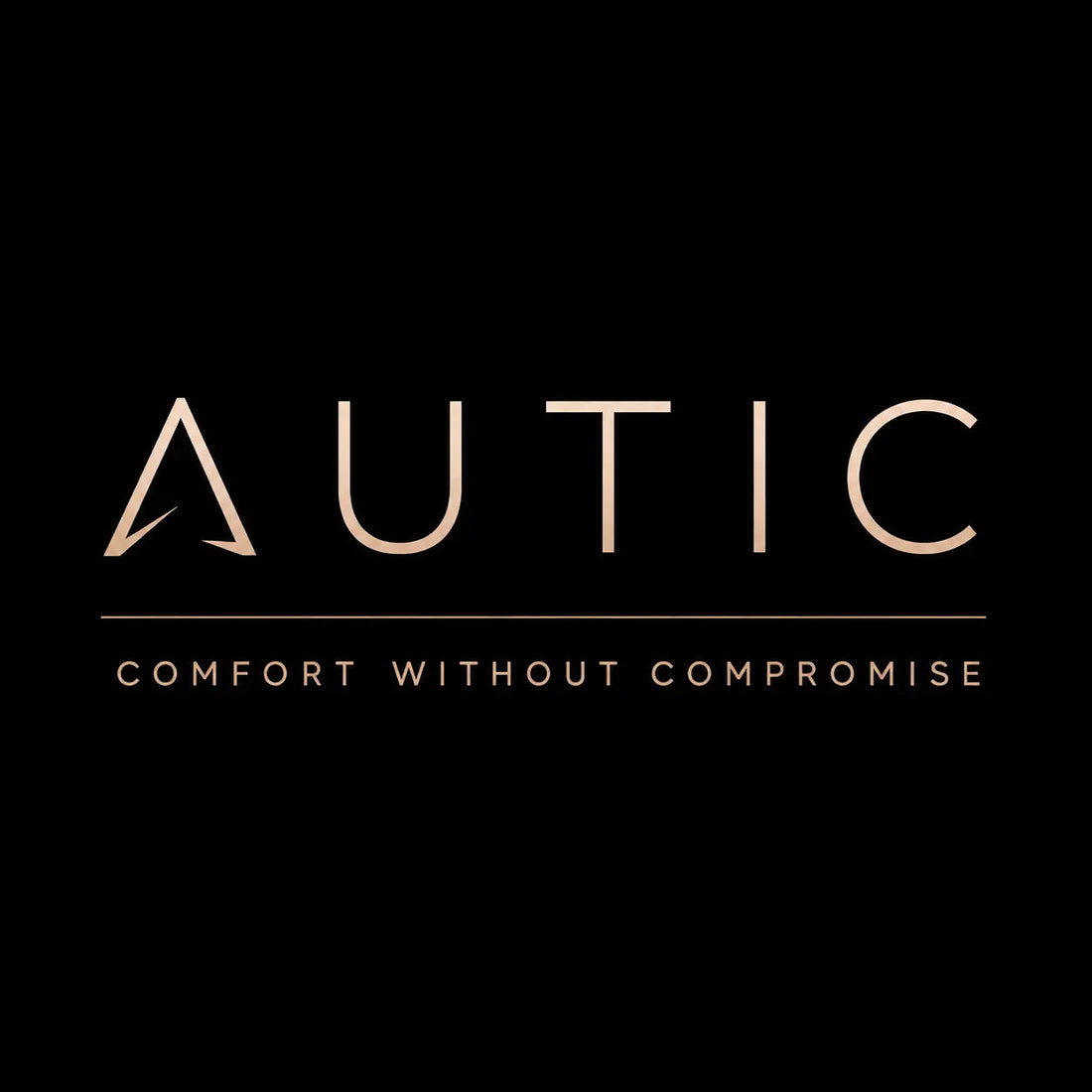 Autic logo with the tagline “Comfort Without Compromise” on a black background.
