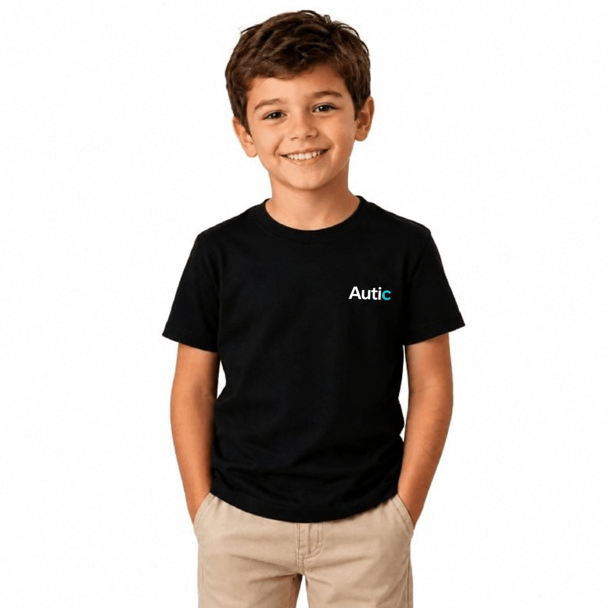 Autic Children Sensory-Friendly Black Bamboo T-Shirt Autic Designs
