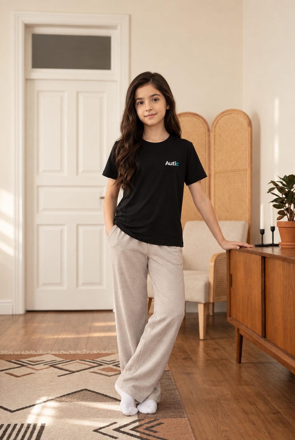 Autic Children Sensory-Friendly Black Bamboo T-Shirt Autic Designs