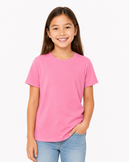 Pre-Order (In Production) - Sensory Friendly Bamboo T-Shirt - Kids Unisex - Tagless & Flat Seam - Blush Pink