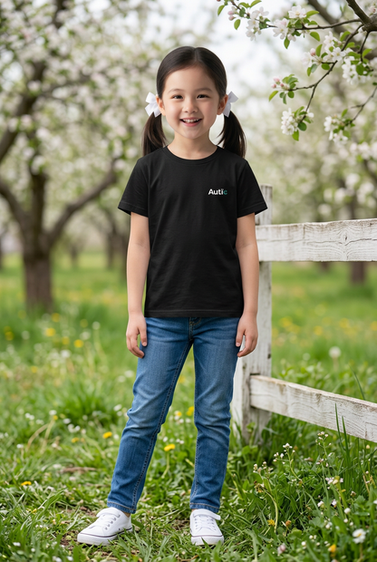 Sensory Friendly Bamboo T-Shirt - Kids Unisex - Tagless & Flat Seam - Black⁠