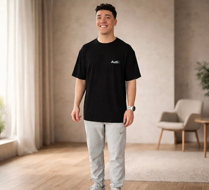 Sensory Friendly Bamboo T-Shirt - Adult Unisex - Tagless & Flat Seam - Black⁠