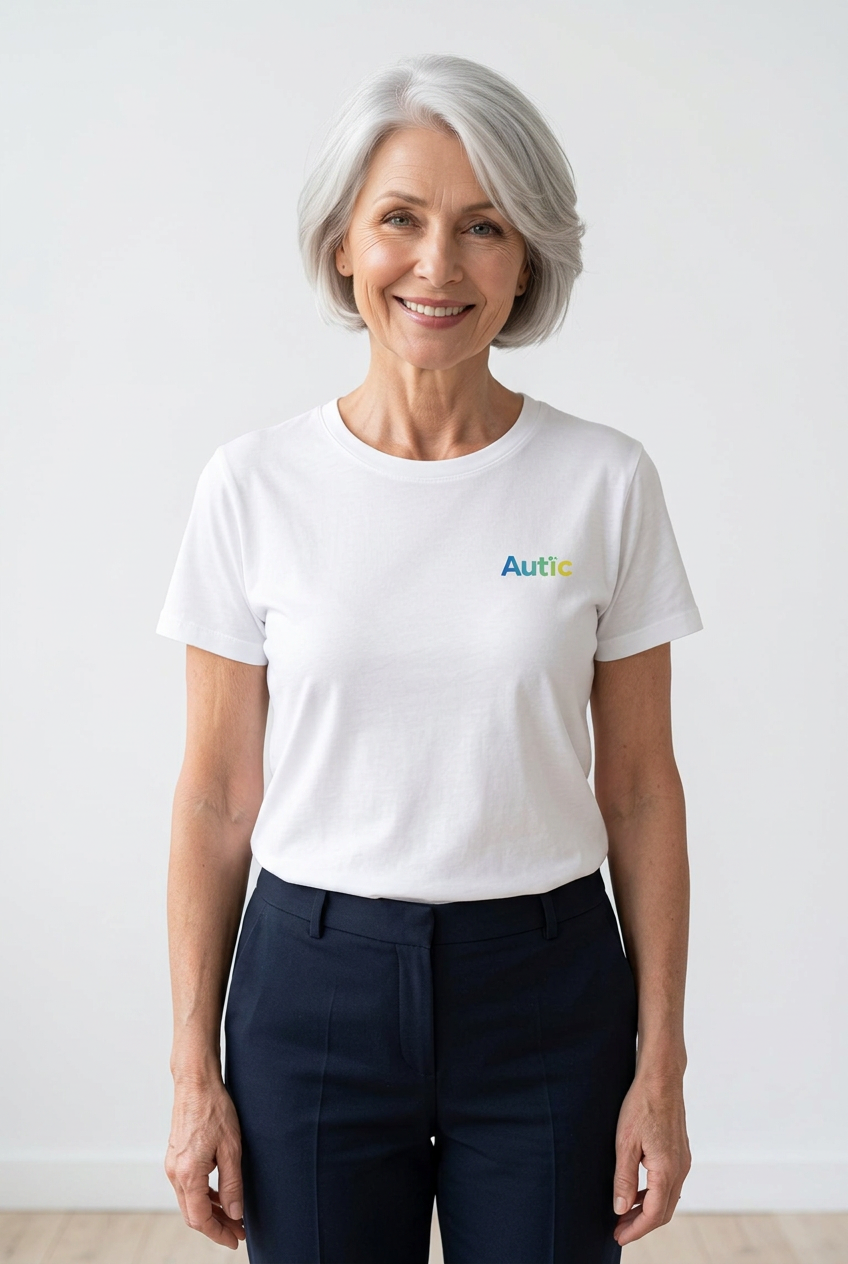 Sensory Friendly Bamboo T-Shirt - Adult Unisex - Tagless & Flat Seam - White