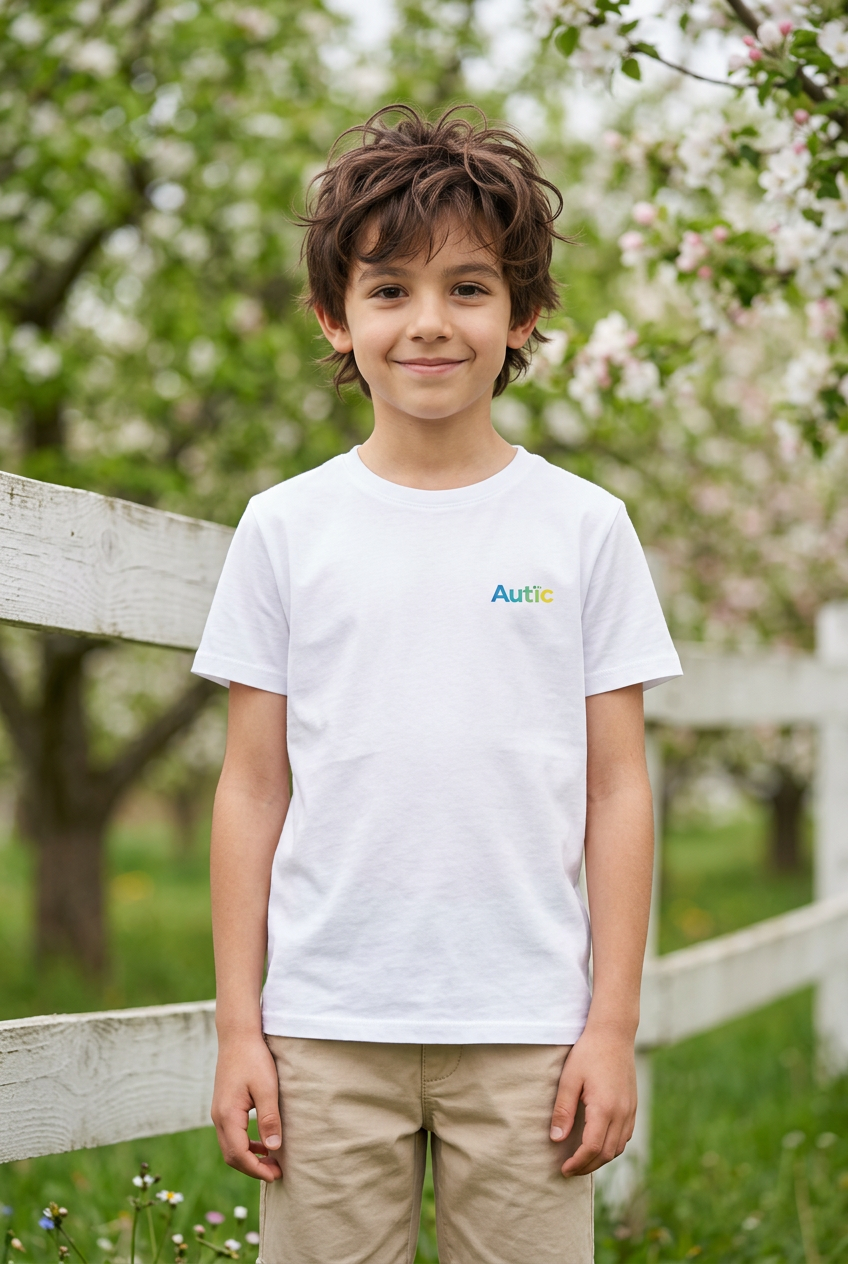 Sensory Friendly Bamboo T-Shirt - Kids Unisex - Tagless & Flat Seam - White