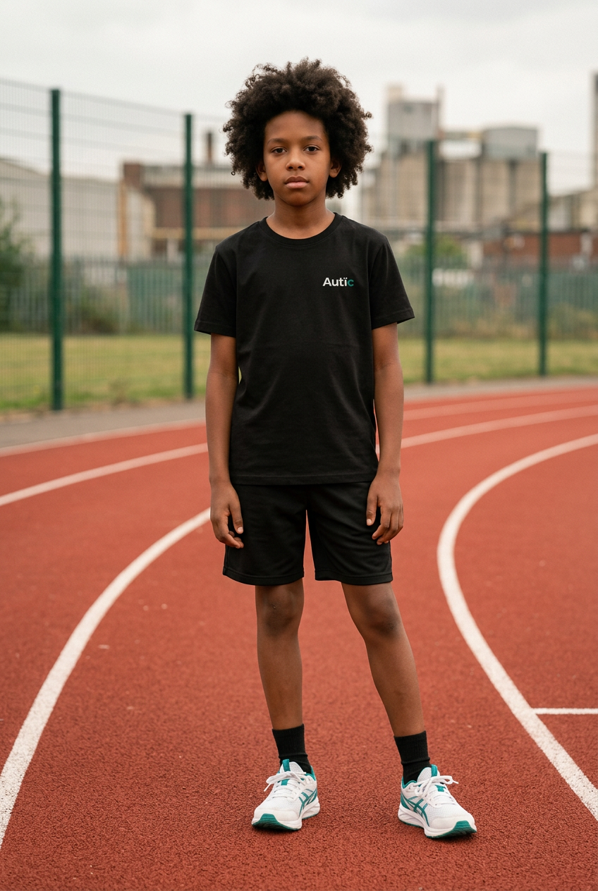 Sensory Friendly Bamboo T-Shirt - Kids Unisex - Tagless & Flat Seam - Black⁠