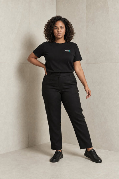 Autic Adults Sensory-Friendly Black Bamboo T-Shirt Autic Designs