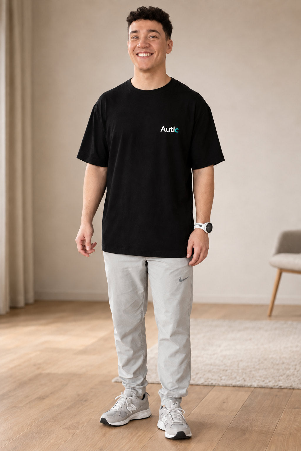 Autic Adults Sensory-Friendly Black Bamboo T-Shirt Autic Designs