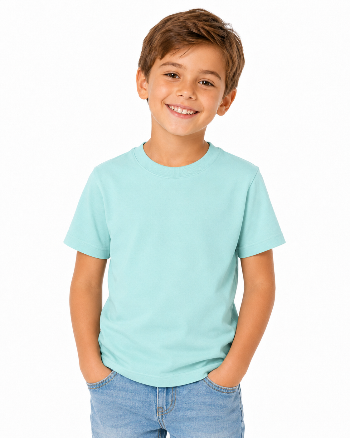 Pre-Order (In Production) - Sensory Friendly Bamboo T-Shirt - Kids Unisex - Tagless & Flat Seam - Soft Aqua