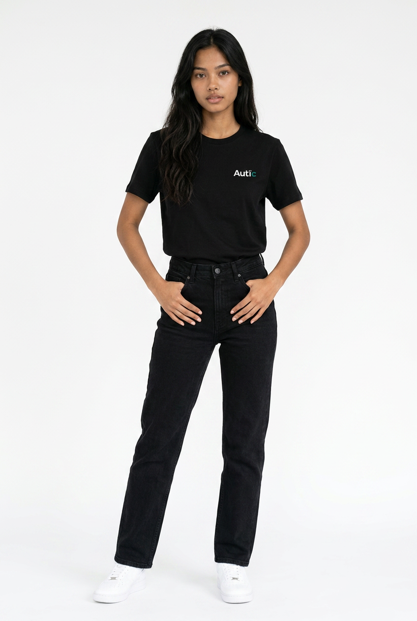 Sensory Friendly Bamboo T-Shirt - Kids Unisex - Tagless & Flat Seam - Black⁠