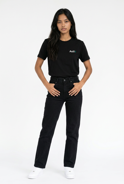 Sensory Friendly Bamboo T-Shirt - Kids Unisex - Tagless & Flat Seam - Black⁠