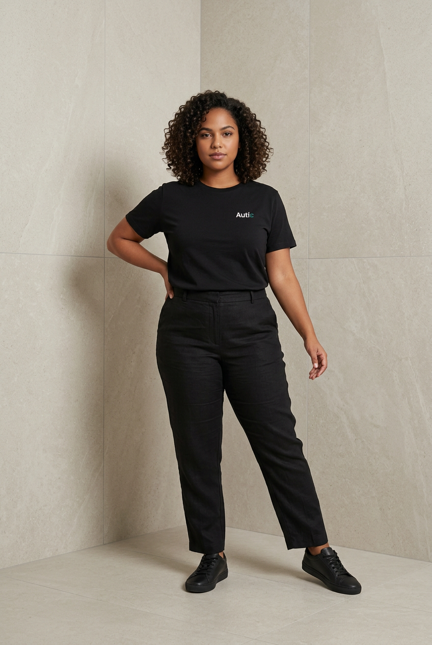 Sensory Friendly Bamboo T-Shirt - Adult Unisex - Tagless & Flat Seam - Black⁠