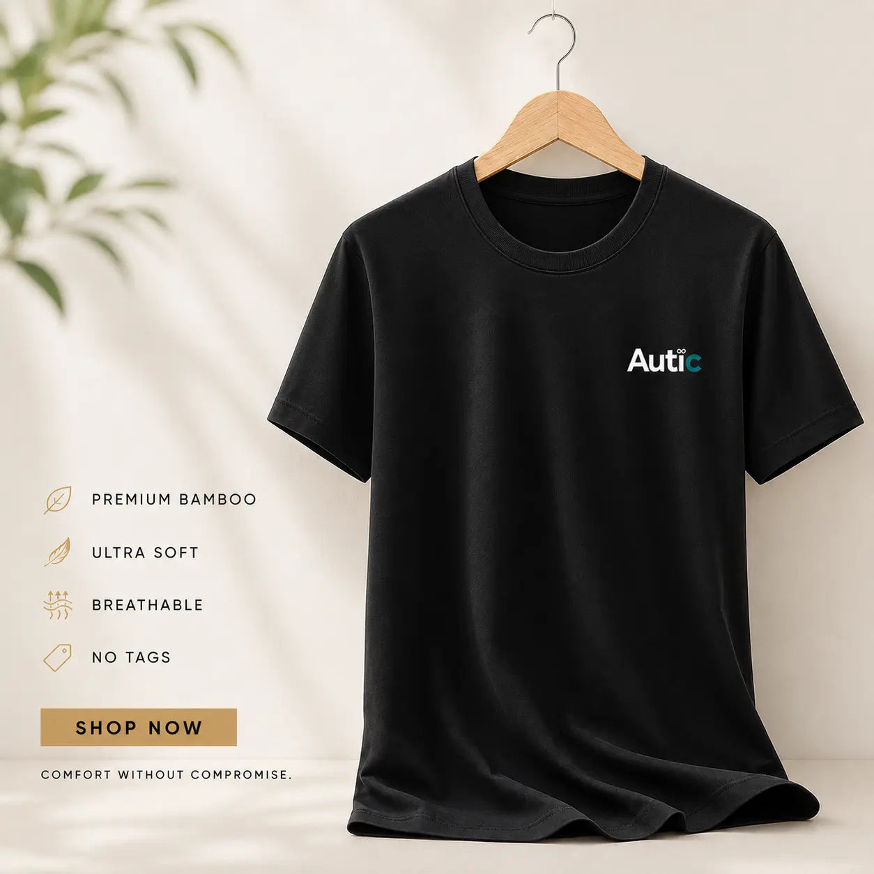 Autic Adults Sensory-Friendly Bamboo T-Shirt – Black My Store