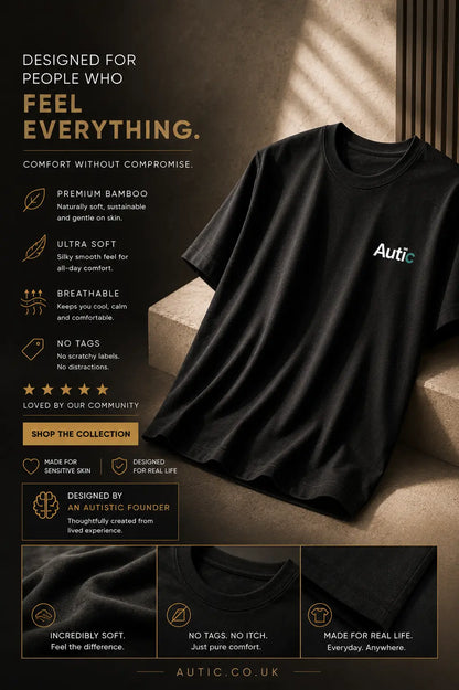 Autic Adults Sensory-Friendly Bamboo T-Shirt – Black My Store