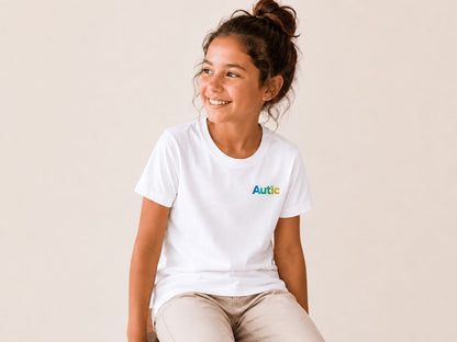 Autic Children Sensory-Friendly White Bamboo T-Shirt Autic Designs