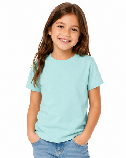 Pre-Order (In Production) - Sensory Friendly Bamboo T-Shirt - Kids Unisex - Tagless & Flat Seam - Soft Aqua