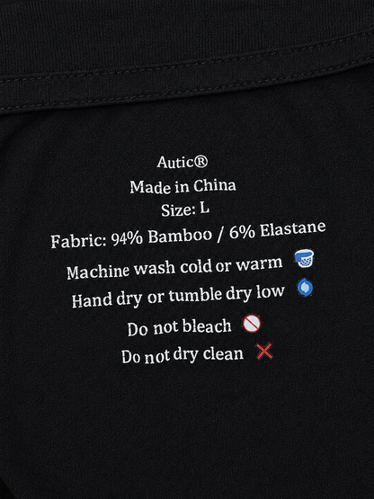 Sensory Friendly Bamboo T-Shirt - Kids Unisex - Tagless & Flat Seam - Black⁠