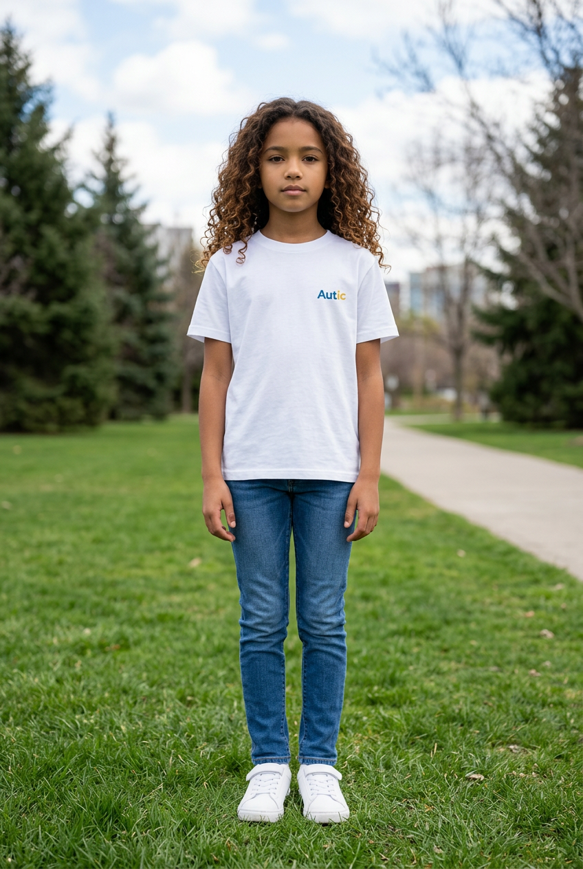Sensory Friendly Bamboo T-Shirt - Kids Unisex - Tagless & Flat Seam - White