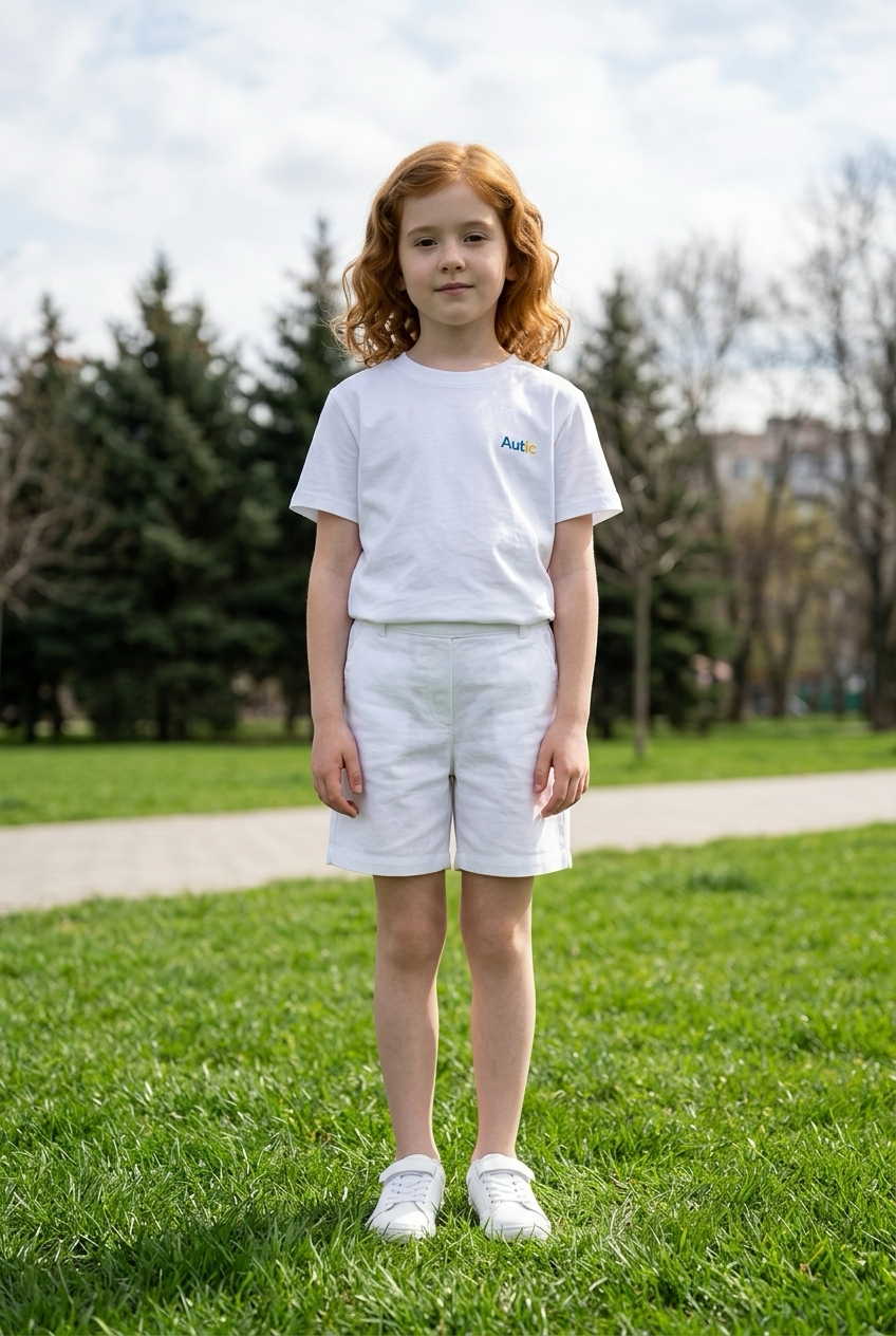Sensory Friendly Bamboo T-Shirt - Kids Unisex - Tagless & Flat Seam - White