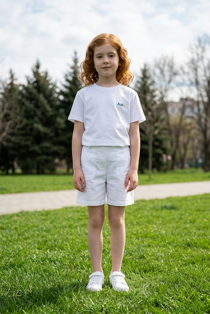 Sensory Friendly Bamboo T-Shirt - Kids Unisex - Tagless & Flat Seam - White