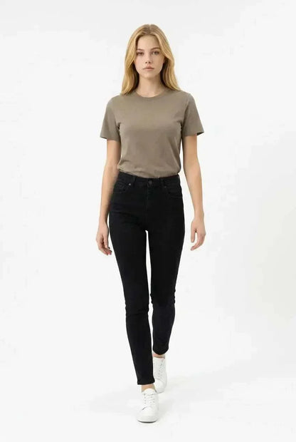 adult sensory-friendly taupe bamboo t-shirt flat lay