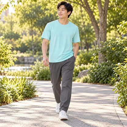 Adults sensory-friendly bamboo aqua t-shirt flat seams no labels
