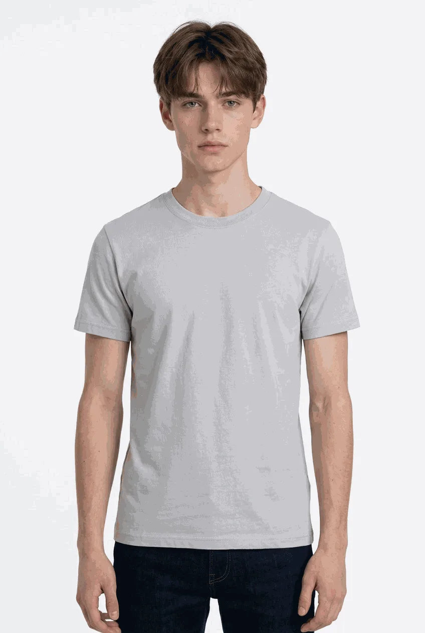 Adults sensory-friendly grey bamboo t-shirt with flat seams