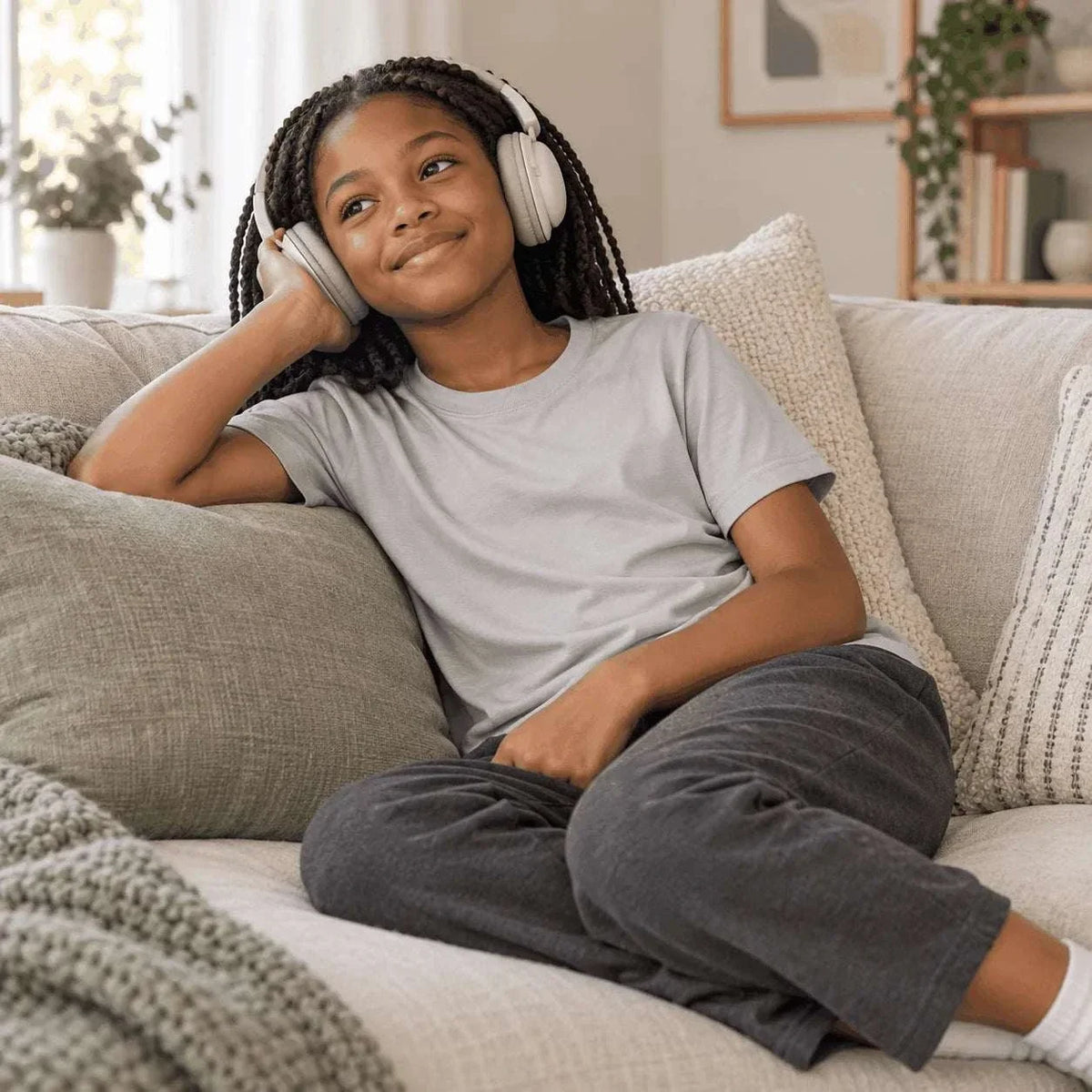 Children's sensory-friendly grey bamboo T-shirt with soft breathable fabric